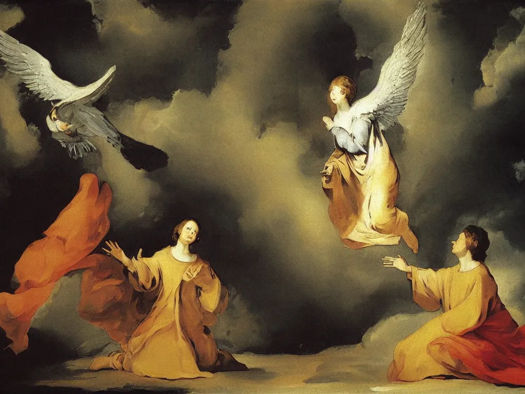 Image similar to the annunciation oil painting by francisco Goya