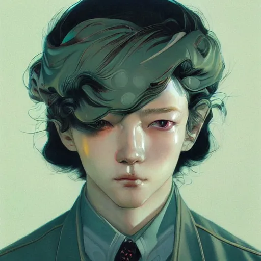 Image similar to prompt : soviet doomer portrait soft light painted by james jean and katsuhiro otomo and erik jones, inspired by akira anime, smooth face feature, intricate oil painting, high detail illustration, sharp high detail, manga and anime 1 9 9 9