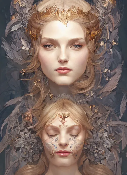 Prompt: symmetry!! sleeping beauty, machine parts embedded into face, intricate, elegant, highly detailed, digital painting, artstation, concept art, smooth, sharp focus, illustration, art by artgerm and greg rutkowski and alphonse mucha, 8 k