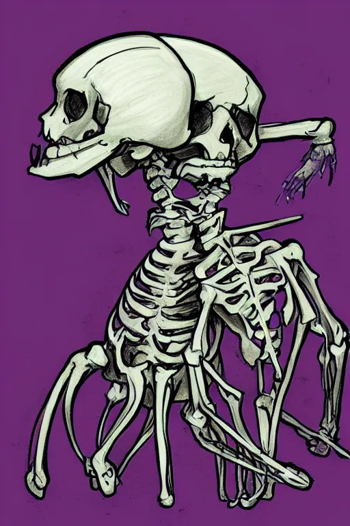 Prompt: silly drawing of a headcrab skeleton, concept art