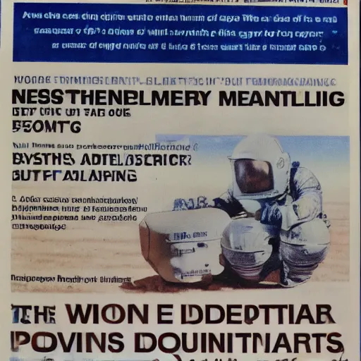 Image similar to newspaper advertisement for asteroid mining equipment