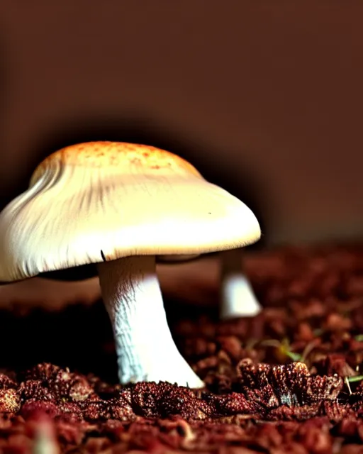 Image similar to a mushroom with arms and legs