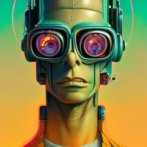 Image similar to h 0 c 0 k futurama cyberpunk portrait by gaston bussierre and charles vess and james jean and erik jones and rhads, inspired by rick and morty, huge scale, beautiful fine face features, intricate high details, sharp, ultradetailed