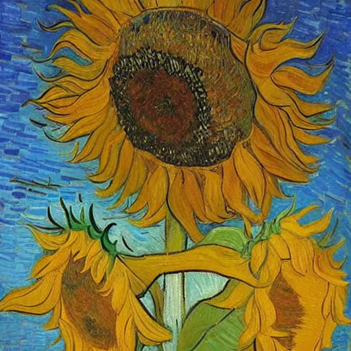 Image similar to jungkook holding a sunflower in van gogh style