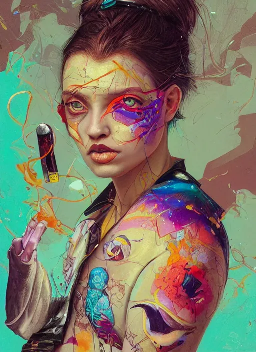 Image similar to beautiful portrait of Psyduck, by Tristan Eaton, Stanley Artgermm, Tom Bagshaw, Greg Rutkowski, Carne Griffiths. trending on DeviantArt, face enhance, hyper detailed, trending on Artstation, 8k, masterpiece, graffiti paint, fine detail, full of color, intricate detail, golden ratio illustration