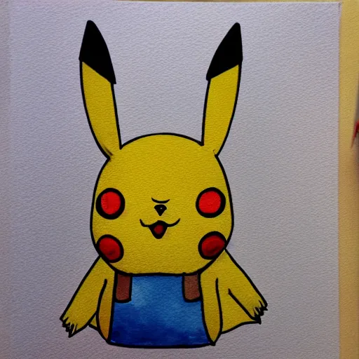 Prompt: Pikachu cosplaying as Umaru-chan, watercolor painting