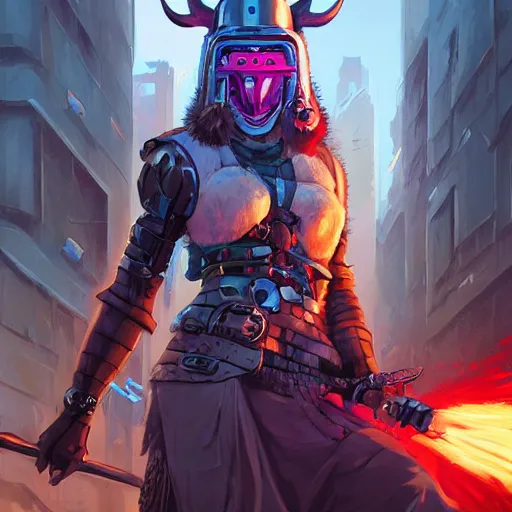 Image similar to cyberpunk viking helmet mask warrior goddess robot ninja fantasy, art gta 5 cover, official fanart behance hd artstation by jesper ejsing, by rhads, makoto shinkai and lois van baarle, ilya kuvshinov, ossdraws