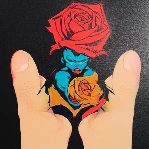 Prompt: Claw of Street Fighter 4 profile picture by Sachin Teng, asymmetrical, Organic Painting , Claw, Vega Mask, Violent, Dark, Roses Background, Snake, Powerful, geometric shapes, hard edges, energetic, graffiti, street art:2 by Sachin Teng:4