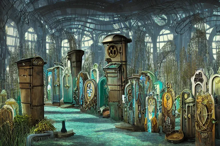 Image similar to elegance futuristic watery favela graveyard honeybee hive, art nouveau environment, industrial factory, award winning art, epic dreamlike fantasy landscape, ultra realistic,