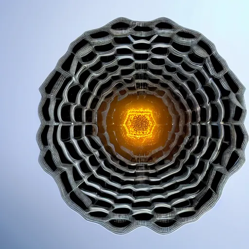 Prompt: stargate with molten honeycomb structure, octane render, unreal engine, 8 k,