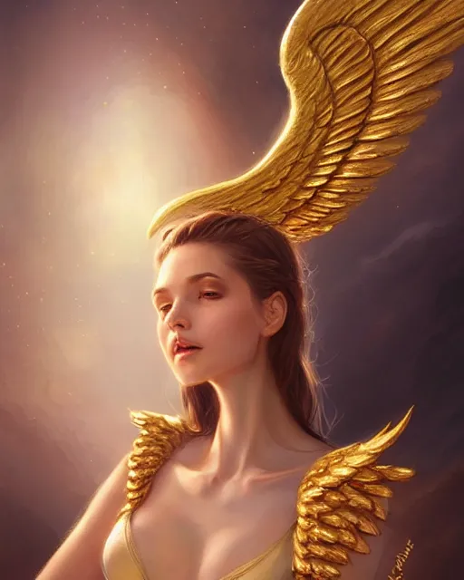 Gold Angel Wings Digital Art by Bigalbaloo Stock - Pixels