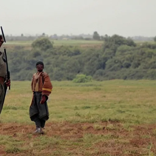 Image similar to harry potter shooting bazuka from helicopter. helmet.