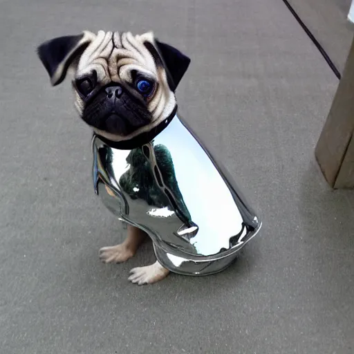 Prompt: pugs with armor, reflections, shiny, Excalibur,