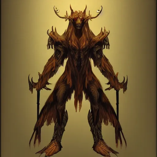 Image similar to A creature in style of Brom, symmetrical, dark fantasy