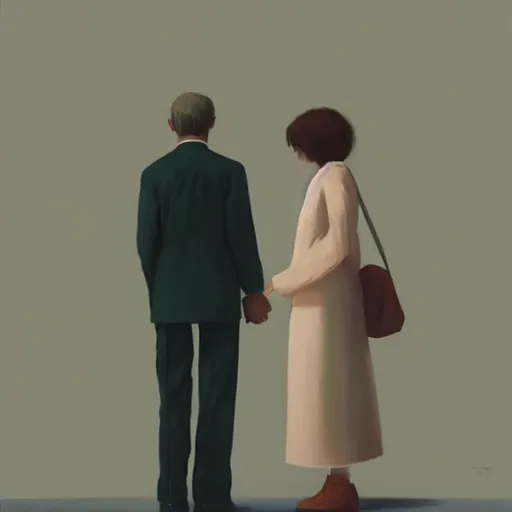 Image similar to two people in love by tim eitel, highly detailed art, trending on artstation