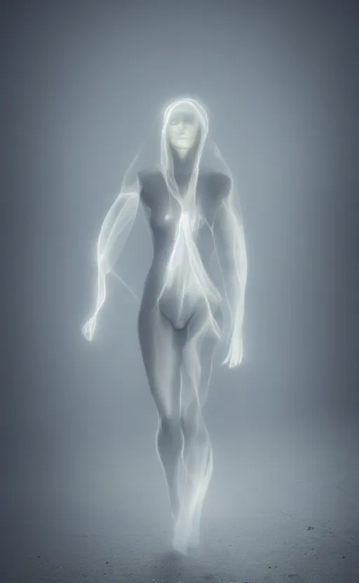 Prompt: a full shot photo of a translucent woman, invisible, streets, ghost, creepy, caucasian, feminine, nighttime, daytime, glow up, realistic, 8 k, hdr, extremely detailed