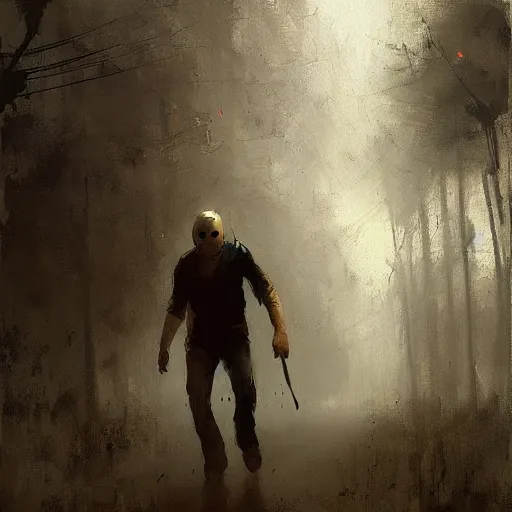 Image similar to jason friday the 1 3 th by jeremy mann