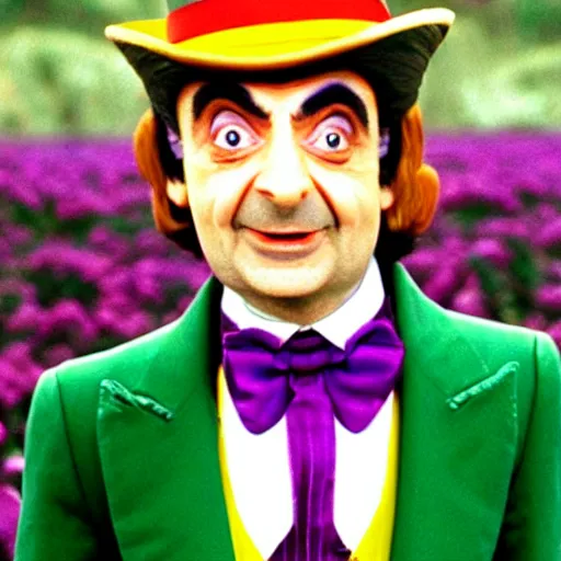 Prompt: mr bean as willy wonka