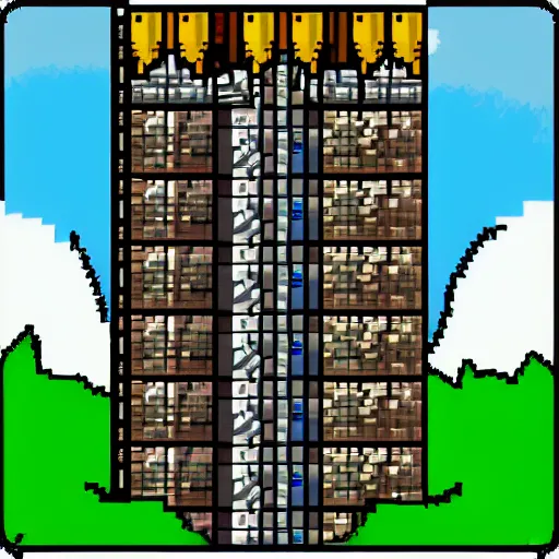 Prompt: a wizard tower sprite, 32x32, from a resource gathering game