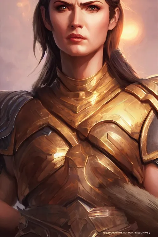 Image similar to amazon valkyrie athena, d & d, fantasy, portrait, highly detailed, headshot, digital painting, trending on artstation, concept art, sharp focus, illustration, art by artgerm and greg rutkowski and magali villeneuve