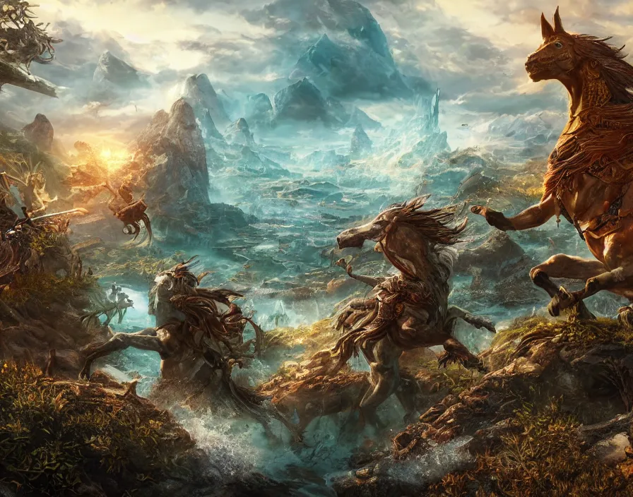 rise of mythology videogame with modern rts graphic, | Stable Diffusion ...