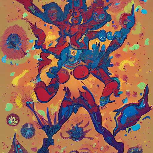 Image similar to the explosion of souls, native paintings, by rebecca sugar, james jean, trending on artstation