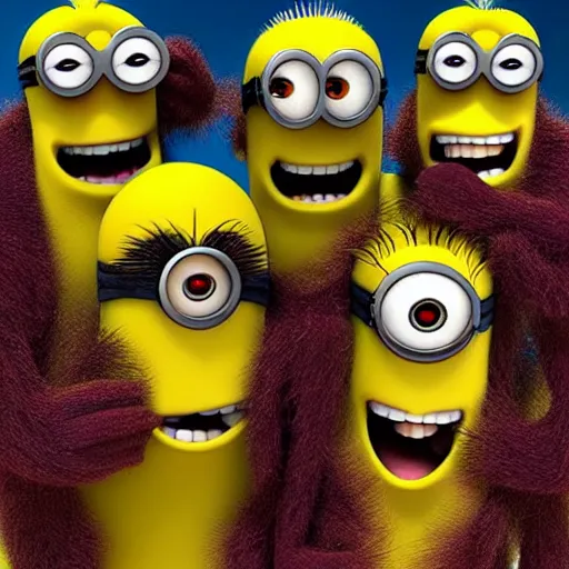 Image similar to hairy minions, Trypophobia, creepy