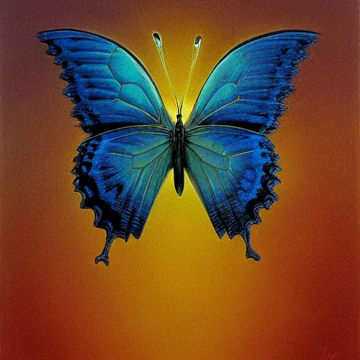 Prompt: butterfly by zdzisław beksiński