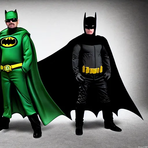 Image similar to Walter White and Jesse pinkman as Batman and Robin, 8k, high definition, highly detailed, photo realistic