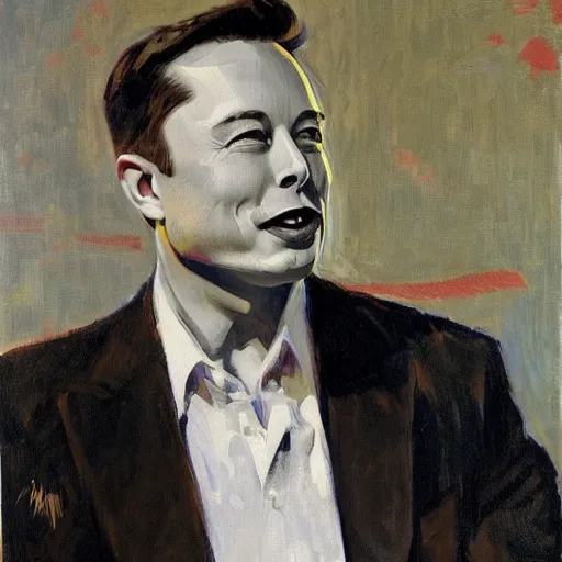 Prompt: elon musk, by colin campbell cooper