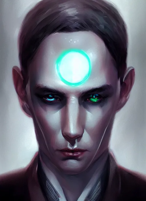 Prompt: « a portrait o cyberpunk hitler, glowing eyes, a digital painting by charlie bowater, featured on cgsociety, fantasy art, behance hd, wiccan, artstation hd »