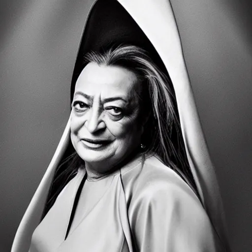 Image similar to portrait of zaha hadid as a beautiful witch