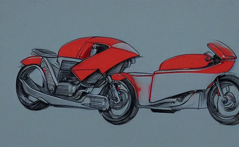 Image similar to 1 9 8 0 s honda sport motorcycle concept, sketch, art,