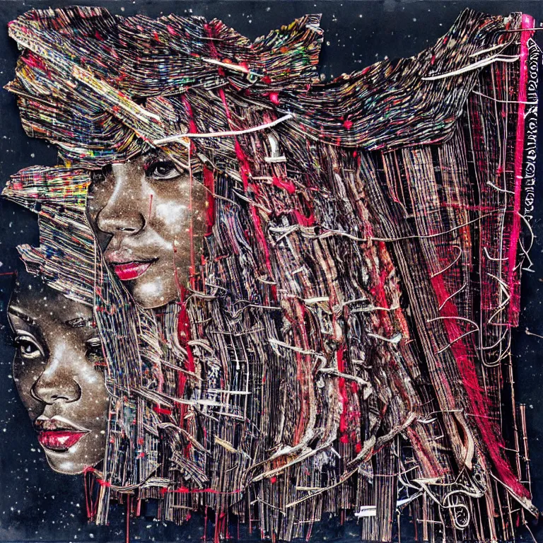 Image similar to nights falling wind is blowwing snow is pilling concept art by el anatsui and carne griffiths