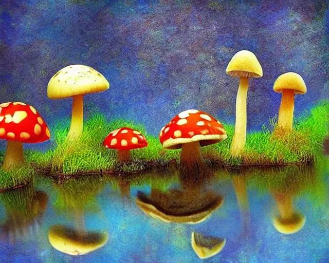 Prompt: every single variety of mushroom. landscape art. 16k photograph. as seen in my dreams by #instagram