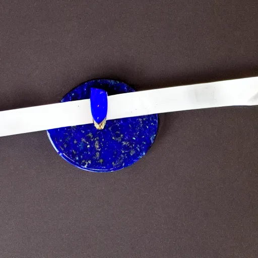 Prompt: photo of a lapis lazuli sword