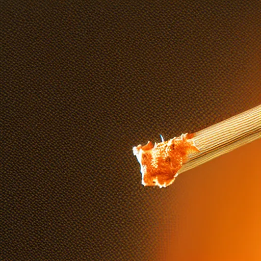 Prompt: a microscopic view of the tip of a smoldering cigarette