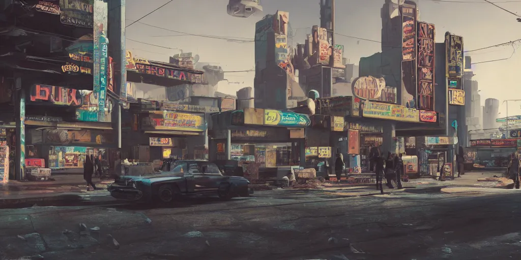 Prompt: Blackjack going to 7-11 and getting a Gatorade | Trending on ArtStation, Fallout | Hyperrealistic CGI Photorealistic Cyberpunk Post Nuclear City