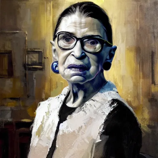 Prompt: ruth bader ginsburg in her 2 0 s jeremy mann painting