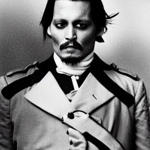 Image similar to johnny depp as a civil war soldier, photograph