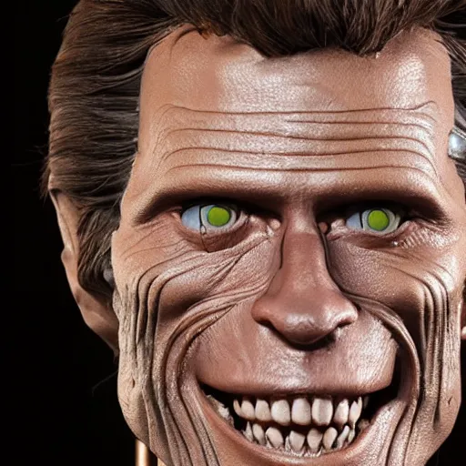 Prompt: animatronic Willem Dafoe by Stan Winston studios, behind the scenes photo, detailed, 4k
