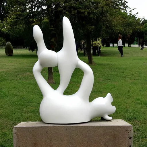 Image similar to a sophie taeuber - arp baby hippopotamus sculpture