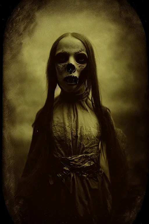 Image similar to a creepy demon, a character portrait, photograph by Kyle Thompson, Victorian England, deviantart, gothic art, deviantart, tintype photograph, goth