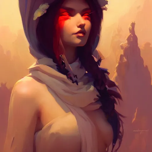 Image similar to portrait of a nubile gypsy, art by pete mohrbacher and guweiz and ilya kuvshinov, digital art, highly detailed, intricate, sci - fi, sharp focus, trending on artstation hq, deviantart, unreal engine 5, 4 k uhd image