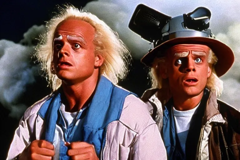 Image similar to movie still ( back to the future ), doc brown