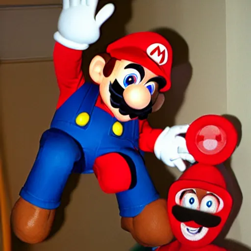 Prompt: Mario as a puppet made by Jim Henson