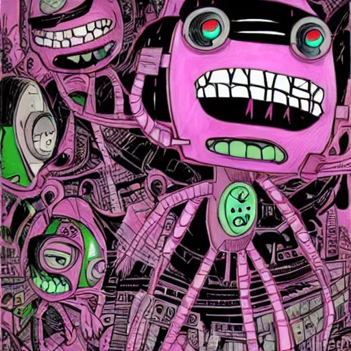 Image similar to Invader Zim!!!, in the style of artist Kim Jung Gi,