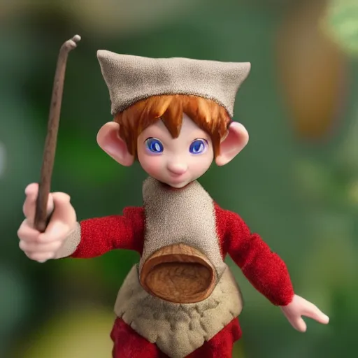 Image similar to photo of acorn elf, high detail, 4 k, ultra realistic