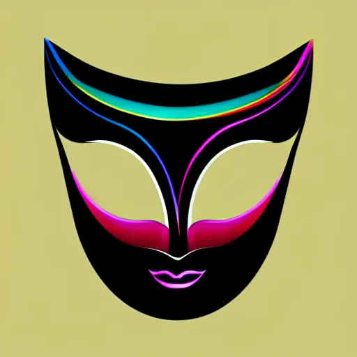 Image similar to party mask, silky texture, gradient, vector illustration, logo, aesthetic, 4 k, hd