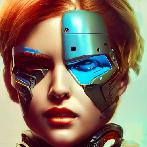 Image similar to by Kilian Eng, by Sandra Chevrier, high quality 3d rendered portrait, extremely attractive female mechanical android, octane render, cgsociety